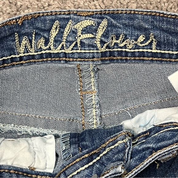 Wallflower Cuff Denim Blue Jean Shorts - Picture 6 of 7